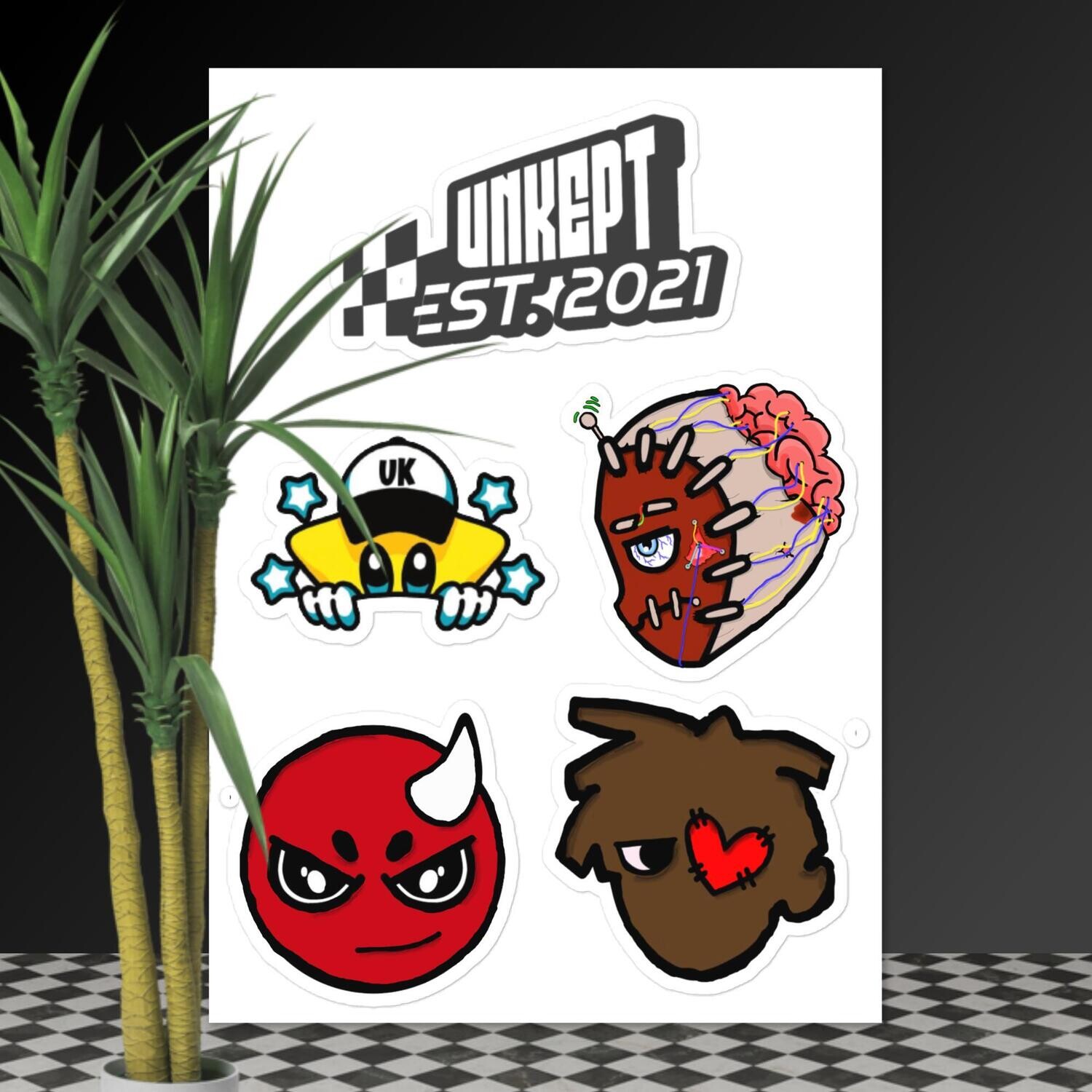Unkept Character Sticker sheet