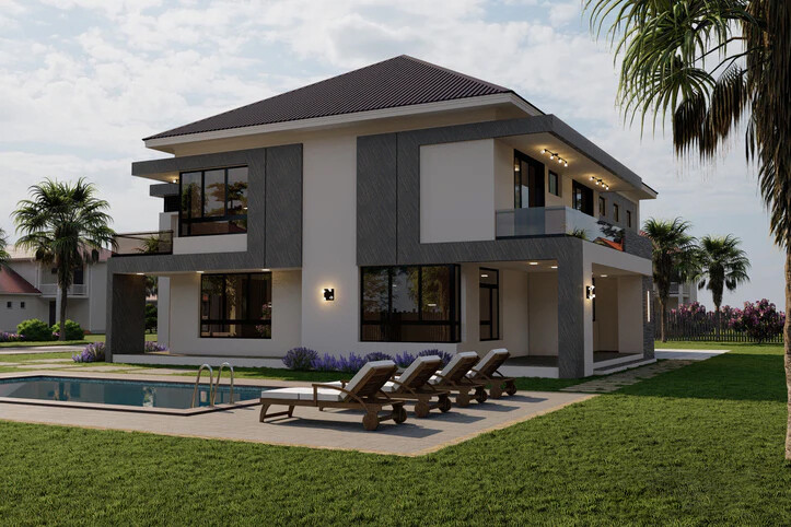 Modern 4 Bedroom Double Storey House