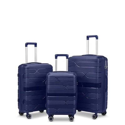 Travlr 100% PP break resistant lightweight expandable luggage trolley set (20&quot;, 24&quot;, 28&quot;)