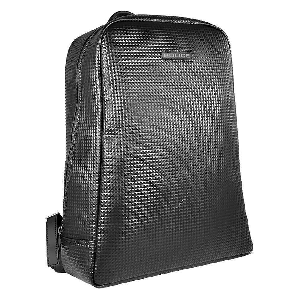 POLICE Neo Pyramid Small 15 L Vegan Leather  Laptop Backpack- Black