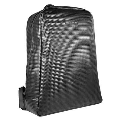 POLICE Neo Pyramid Small 15 L Vegan Leather  Laptop Backpack- Black