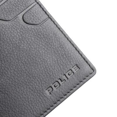 POLICE Men&#39;s Wallet 100% Genuine Leather Sleek Bolt Ultra Slim Travel Wallet