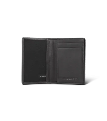 POLICE Pyramid Vegan Leather Business And Credit Card Wallet-Black