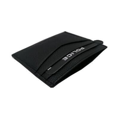 POLICE Wyatt 100% Genuine Leather Credit card Holder-Black