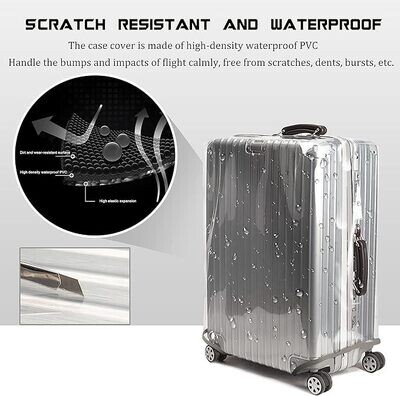 TRAVLR Clear PVC Luggage Covers Suitcase Cover Protector 0.3mm Thickening for 20 Inch Carry on Luggage with Wheels (47cm/18.50''H x 36cm/14.17''L x 24cm/9.44''W)