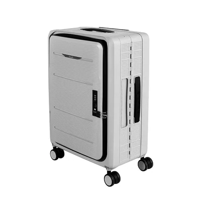 TRAVLR's Bubule Foldable/Collapsible Luggage PP Suitcase Hardshell Lightweight 24" Checkin Trolley with TSA Lock and Mute Spinner Wheels - White