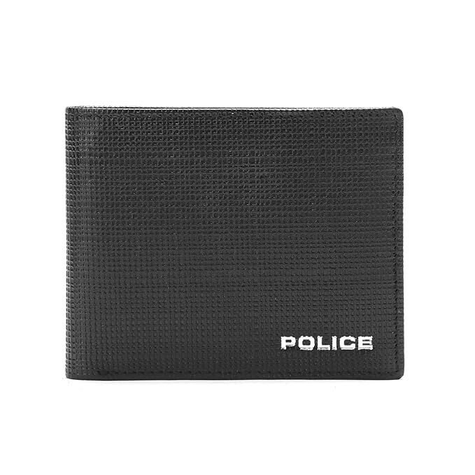 POLICE  Drick Slim Genuine Leather Wallet for Men | Purse for Men/Money Bag for Men|Mens Wallet Gift for Him - Black