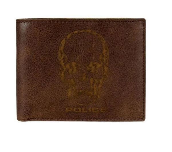 POLICE IDOL SLG ID 100% Genuine Leather  Wallet - BROWN