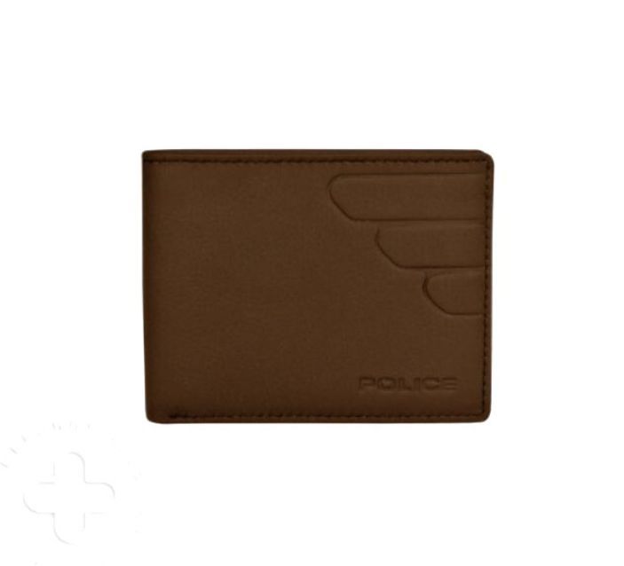 POLICE BOLT BI-FOLD Men&#39;s 100% Genuine Leather Wallet with Card Holders, Gifts for Men- MUD