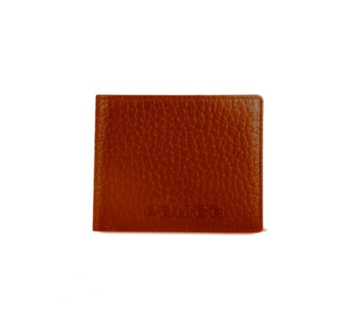 POLICE Hulkin Bi-Fold Men&#39;s 100% Genuine Leather Coin RFID Wallet with Card Holders, Gifts for Men- RUST
