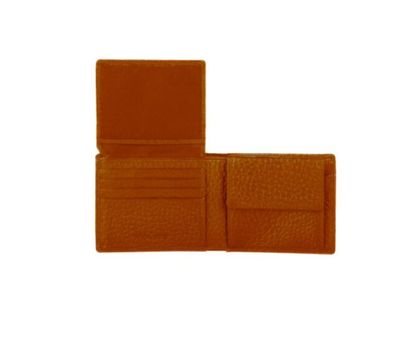 POLICE Hulkin Overflap Men's 100% Genuine Leather Coin Wallet with Card Holders, Gifts for Men- ORANGE