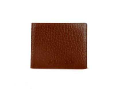 POLICE Hulkin Overflap Men&#39;s 100% Genuine Leather Coin Wallet with Card Holders, Gifts for Men- BROWN