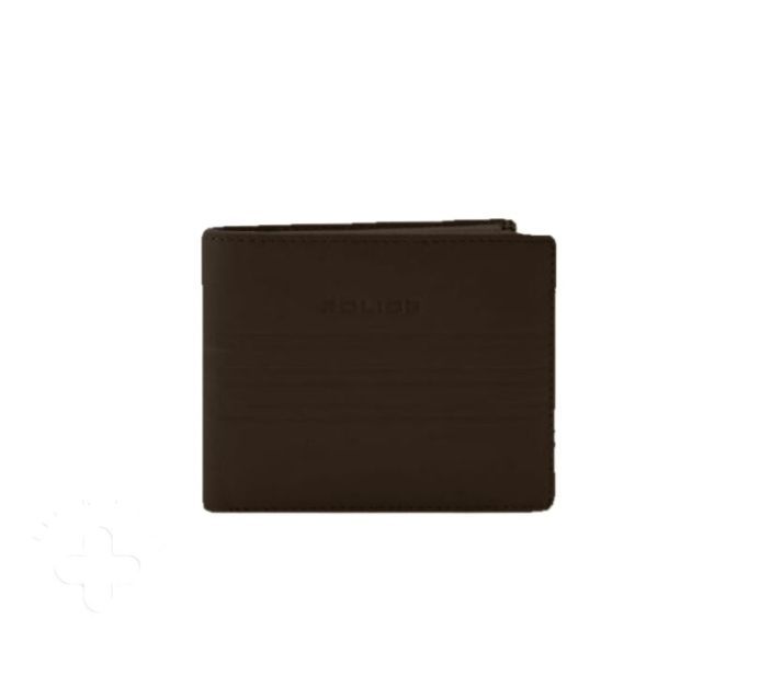 POLICE Rapido Overflap Men&#39;s 100% Genuine Leather Coin RFID Wallet, Gents Purse with Card Holder Compartment-TAUPE