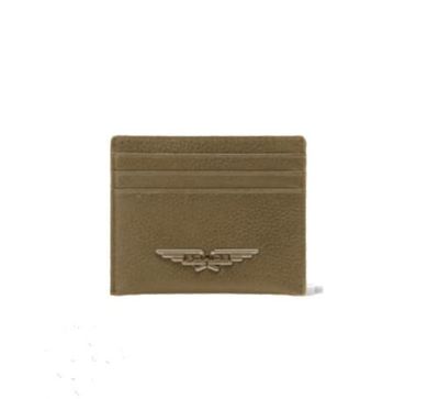 POLICE Spike 100% Genuine Leather Credit Card Holder -KHAKI