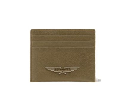 POLICE Spike 100% Genuine Leather Credit Card Holder -KHAKI