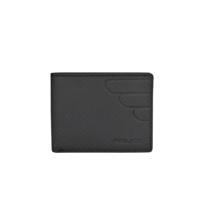 POLICE Bolt Overflap Men&#39;s 100% Genuine Leather Wallet with Card Holders, Gifts for Men- SMOKE