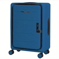 Travlr&#39;s Bubble Foldable /Collapsible 100% PP Hardside Lightweight 24&quot; Checkin Trolley luggage with TSA Lock and Mute Spinner Wheels - Purple Blue