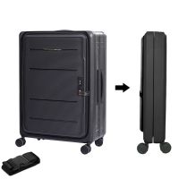 Travlr's Bubble Foldable /Collapsible 100% PP Hardside Lightweight 24" Checkin Trolley luggage with TSA Lock and Mute Spinner Wheels - Purple Blue