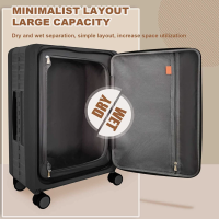Travlr's Bubble Collapsible / Foldable 100% PP hardside lightweight 26" checkin luggage with TSA Lock and Mute Omnidirectional Spinner Wheels. - Black