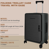 Travlr's Bubble Foldable /Collapsible Luggage 100% PP Lightweight hardside 20" Cabin Luggage Trolley with TSA Lock and Mute Spinner Wheels- Morning Green