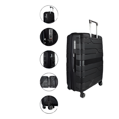 TRAVLR 100% PP break resistant lightweight expandable  20&quot; carryon cabin luggage trolley.