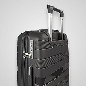 TRAVLR 100% PP break resistant lightweight expandable  20" carryon cabin luggage trolley.