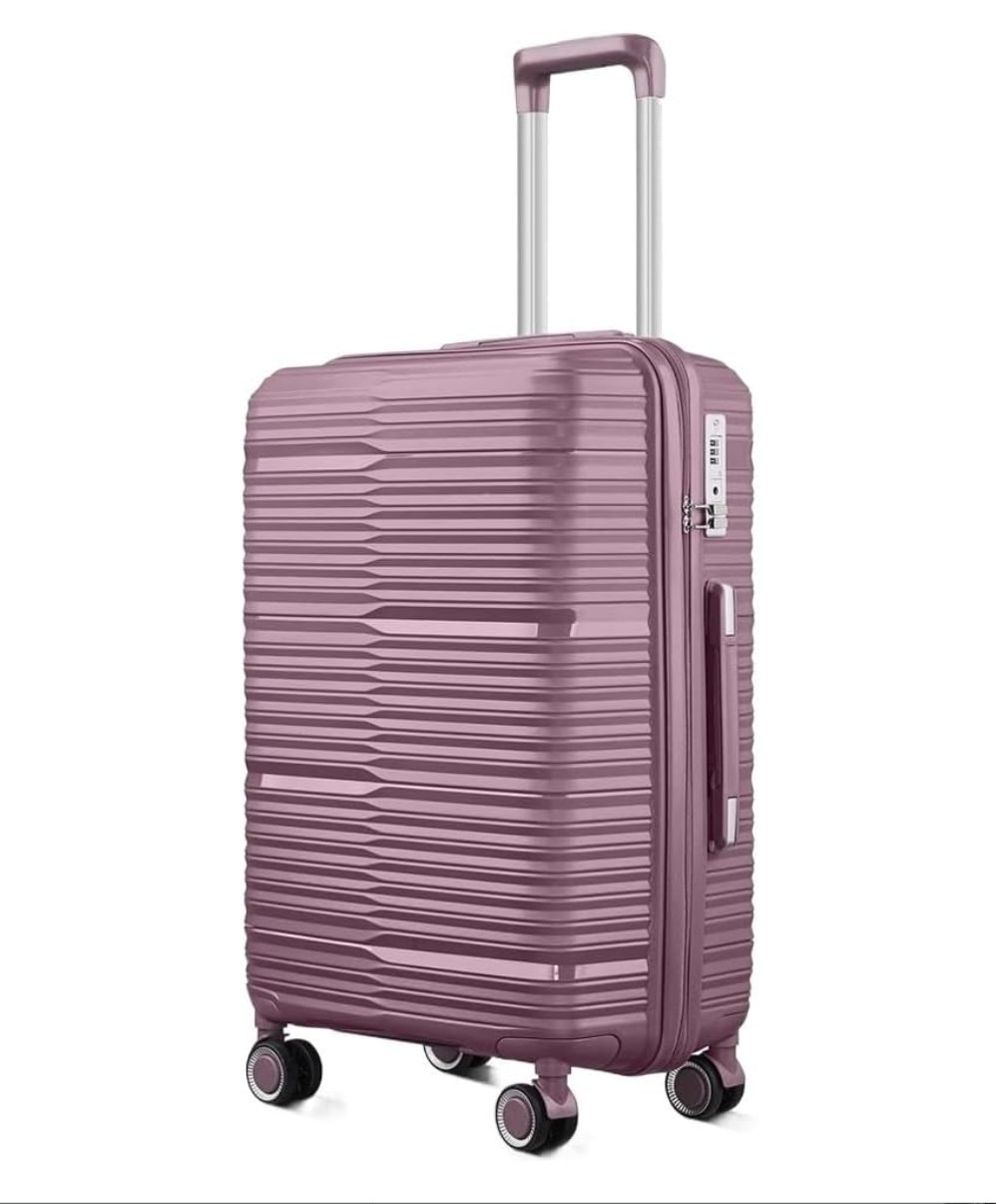TRAVLR 100% PP break resistant lightweight expandable  28" checkin luggage trolley, COLOR: Purple Pink