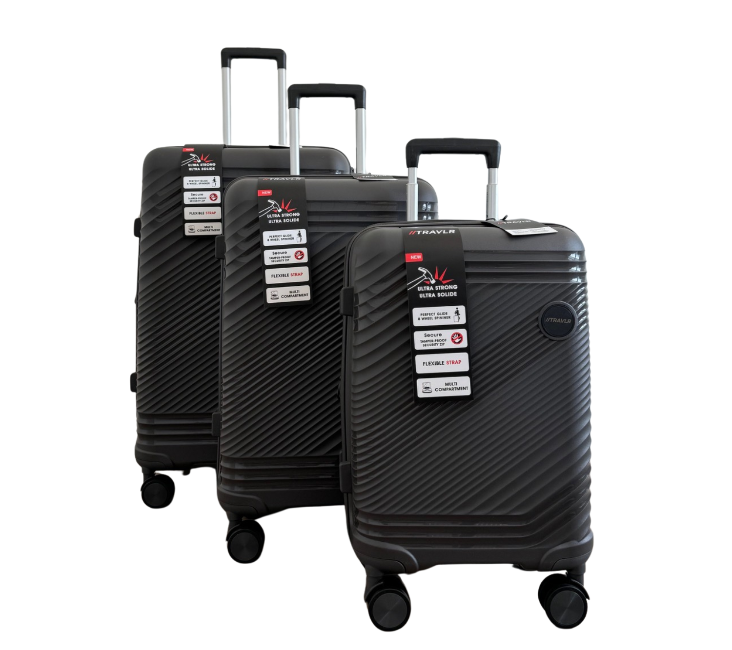 TRAVLR 100% PP break resistant lightweight expandable  20&quot; carryon cabin luggage trolley., COLOR: Dark Grey
