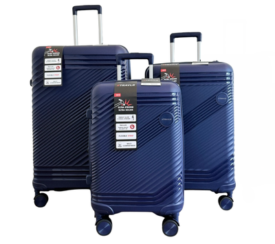 TRAVLR 100% PP break resistant lightweight expandable luggage trolley  set (20", 24", 28")