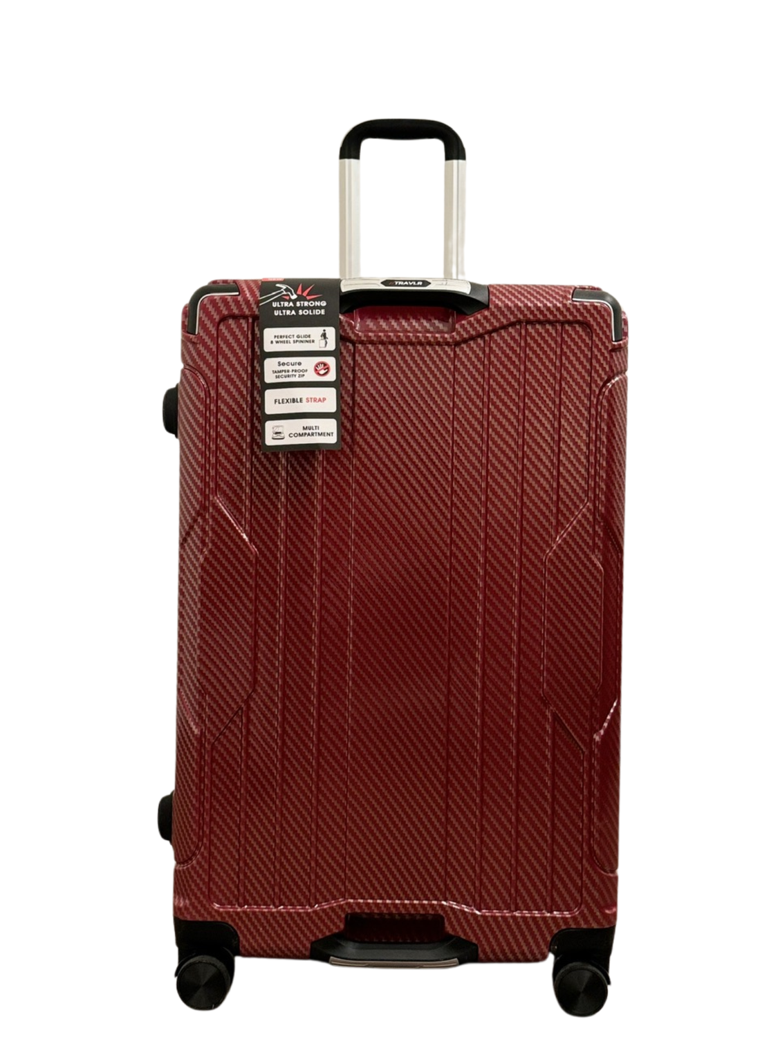 TRAVLR  Textured Print 2 Piece (20&quot;29&quot;) Hardside Luggage Set Expandable,  Anti-Scratch, Mute Eight Wheels  Wheels and TSA Lock, Color: Maroon Red