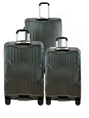 TRAVLR Textured Print 3 Piece (20"25"29") Hardside Luggage Set Expandable, Anti-Scratch, Mute Eight Wheels Wheels and TSA Lock
