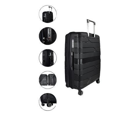 TRAVLR 100% PP break resistant lightweight expandable  20" carryon cabin luggage trolley.