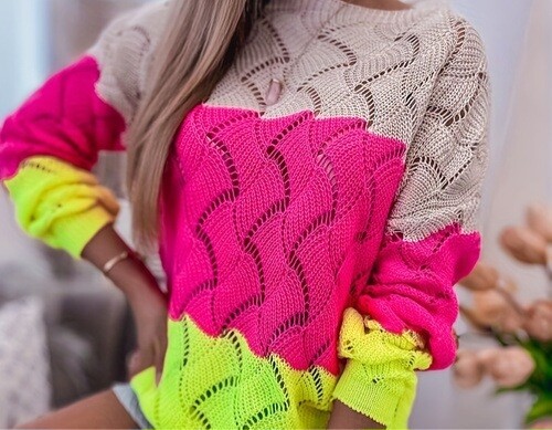 Hot Pink and Margarita Lime Green Sweater