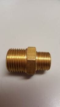 BRASS MALE RED. NIPPLE 1/2 X 3/8 BSP