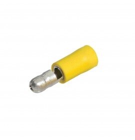CABLE TERMINAL MALE BULLET YELLOW 5MM