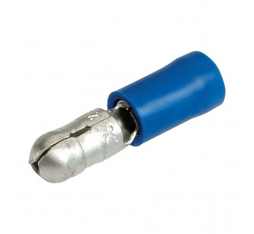 CABLE MALE BULLET TERMINAL BLUE 5MM