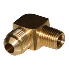 BRASS 45 DEG FLARE 90 DEG MALE ELBOW 5/8 TUBE X 1/2 BSP