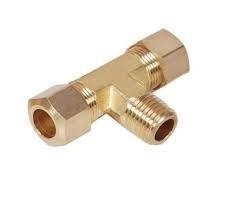 BRASS COMP UNION MALE BRANCH TEE 3/16 TUBE X 1/8 NPT