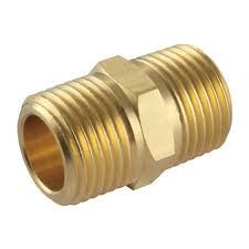 BRASS MALE HEX NIPPLE 3/8 BSP TO 3/8 NPT