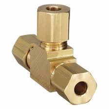 BRASS COMP UNION TEE 3/8 TUBE