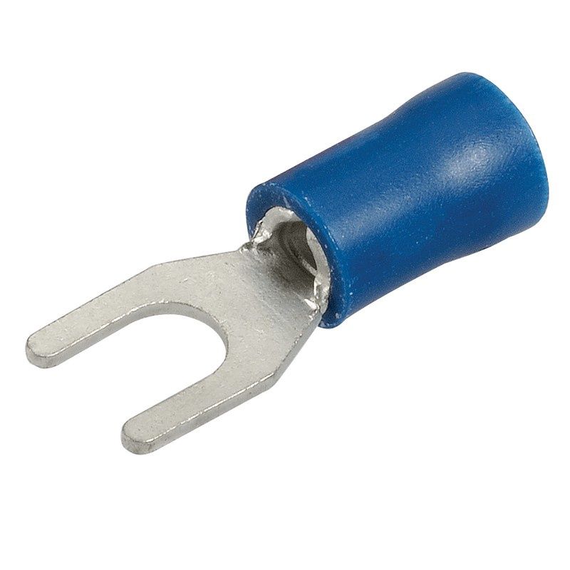 CABLE TERMINAL FORK 4.3MM BLUE 20PK