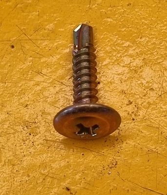 SCREW 8GX3/4 SELF DRILLING MUSHROOM HEAD YELLOW ZINC