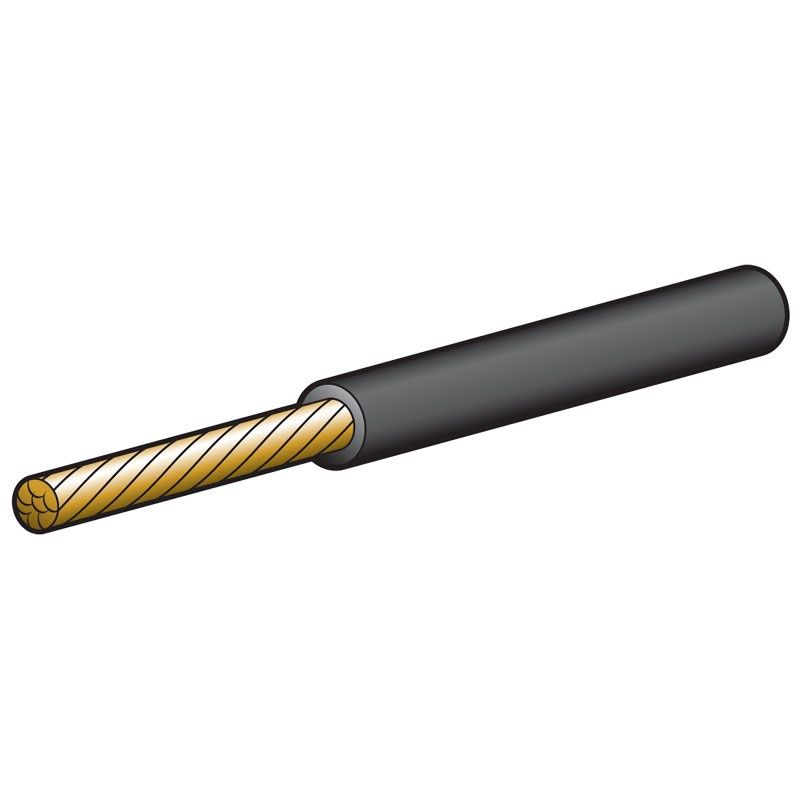 CABLE 4MM SINGLE CORE 25A BLK 1M