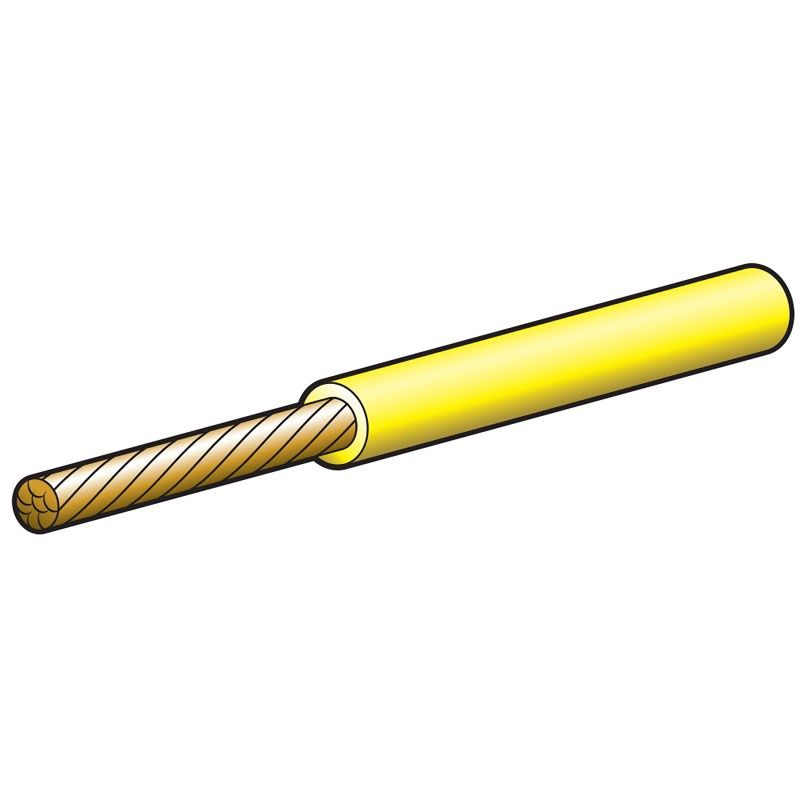 CABLE 4MM SINGLE CORE 25A YELLOW 1M