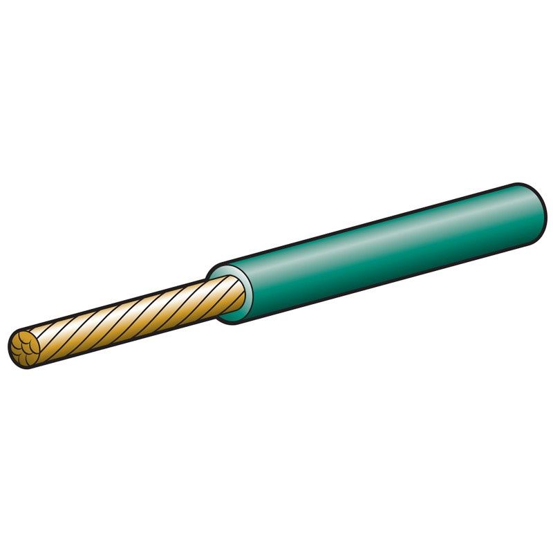CABLE 4MM SINGLE CORE 25A GREEN 1M