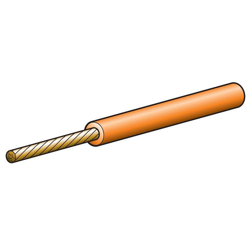CABLE 4MM SINGLE CORE 25A ORANGE 1M