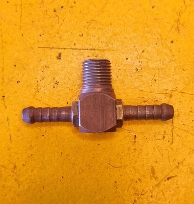 BRASS AIRLINE MALE BRANCH TEE 1/4 HOSE X 1/4 BSP