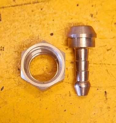 BRASS NUT AND TAIL ASSEMBLY 1/4 HOSE X 1/4 BSP