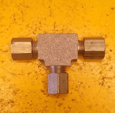 BRASS COMP UNION TEE 1/2 TUBE