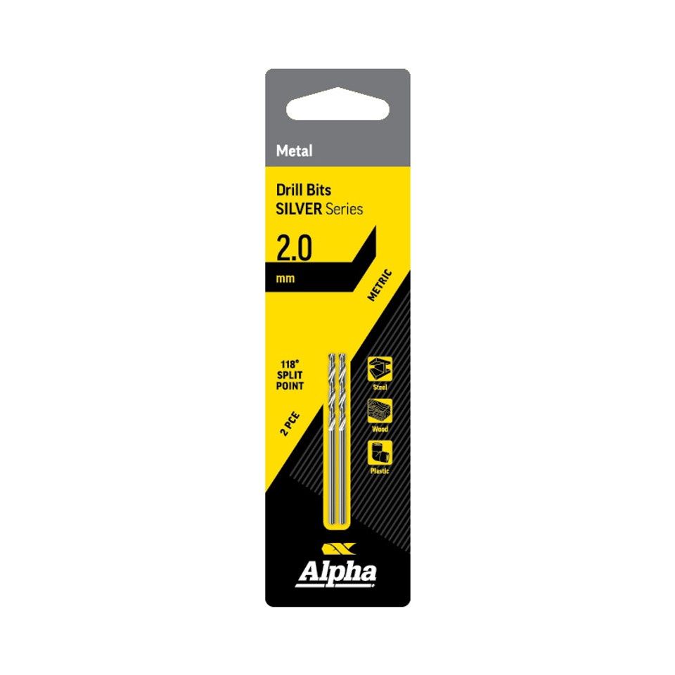 DRILL 2MM TWIN PACK SILVER SERIES